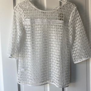 NWT LOFT Ann Taylor summery eyelet blouse top XXSP